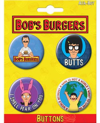 Bob's Burgers Four Button Set 1