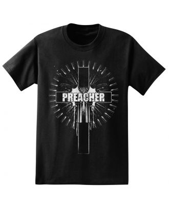 Preacher Revolvers In Cross Adult T-Shirt