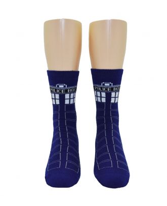 Doctor Who Tardis Full Cushion Slipper Socks with Treads