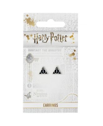 Harry Potter Deathly Hallows Silver Plated Stud Earrings